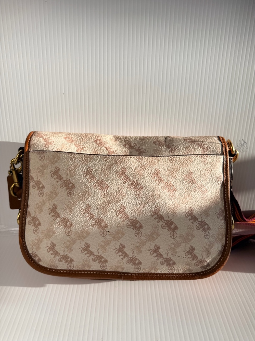 Coach field messenger cross body bag coated canvas white/brown - Picture 3 of 15
